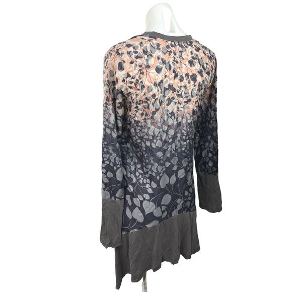 Johnny Was Multicolor 100% Silk Floral V Neck Long Sleeve Mini Dress Size XS - Picture 2 of 6